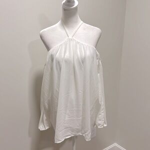 Off shoulder white flowy top